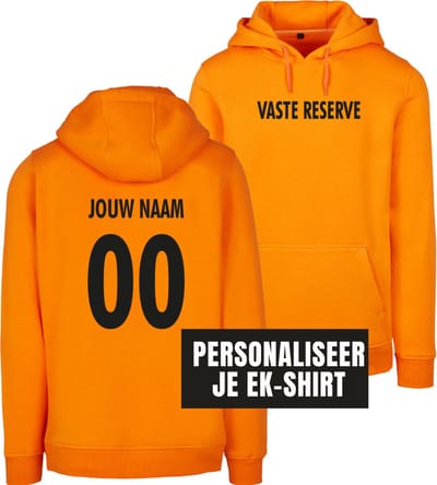 Hoodie oranje M - Gepersonaliseerd - Vaste reserve - soBAD. | WK | Unisex | Sweater dames | Sweater heren | Voetbal
