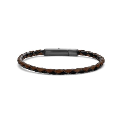 Frank 1967 bracelet black braided leather 23cm ipb