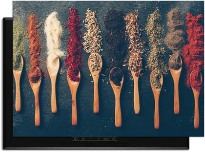 KitchenArt - Spice Palette – Inductie Beschermer - 83x51.5 cm - Kookplaat Beschermer - Luxe Afdekplaat Inductieplaat - Anti-slip & Oprolbaar - Beschermmat Inductiekookplaat