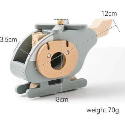 Houten Helikopter Bouwstenen Kamerdecoratie Baby Vinger Oefening Spel Handgeduwd Houten Simulatie Vliegtuig Cadeau Voor Baby