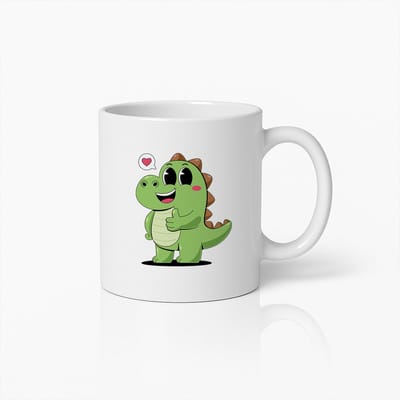 Schattige Dino Mok – Schattige Cartoon Dino Koffiebeker voor Kinderen en Dino Liefhebbers