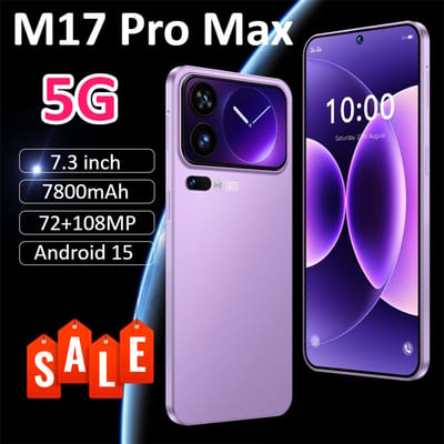 HOT M17 Pro Max Smartphone 7.3HD Origineel Goedkoop 5G Dual SIM Dual Standby Mobiele Telefoons NIEUW 7800mAh Android 15 Mobiele Telefoons