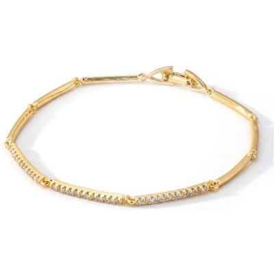 Luxenter armband in briljant metaal en zirkonia legering afgewerkt in 18 karaats geelgoud - Ranme
