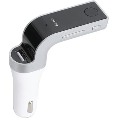Bluetooth FM-zenderkit voor auto, Handsfree mp3-speler, Draadloze radio AUX, AutoladerZilver