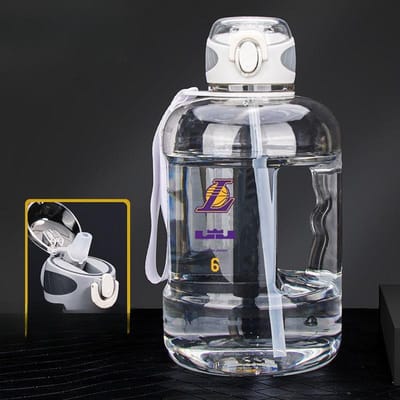 Sportketel met grote capaciteit, Fitness-emmer van voedingskwaliteit, Beker met rietje, Tonvat, Zomerbeker, Man 1.5L