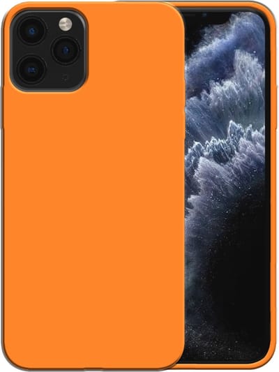 Smartphonica Siliconen hoesje voor iPhone 11 Pro case met zachte binnenkant - Oranje geschikt voor iPhone 11 Pro