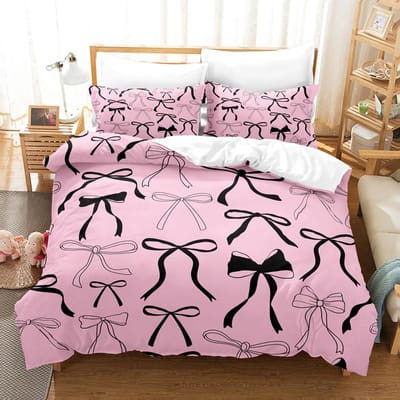 Populaire Stijl Strik Beddengoedsets Huidvriendelijk Zacht Hoeslaken En Dekbedovertrek Comfortabel En Lieflijk Geschikt Voor Alle Leeftijden EU SK 260x220cm