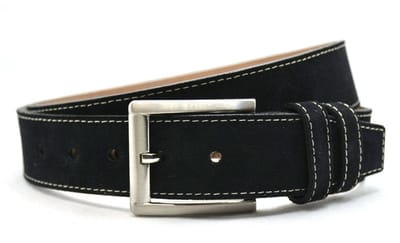 Yadka zwart suède riem - Pantalon & Jeans Broekriem zwart - 4 cm breed - maat 105 totale lengte 120 cm