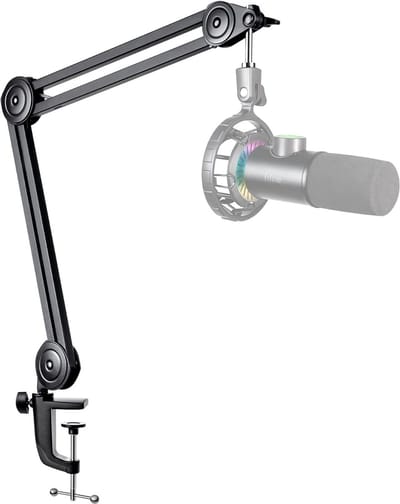 FIFINE - BM63 - Zwart - Universele Boom Arm - Microfoon Arm - Zonder Microfoon - Horizontaal & Verticaal - Tot 2kg Gewicht - Inclusief Kabelbinders