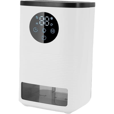 Luchtontvochtiger Wit 1400ML Automatische Uitschakeling Stille Desktop Luchtontvochtiger met Timer LED-verlichting Slaapmodus voor Kleine Kamers