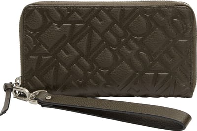 LIEBESKIND BERLIN Leren Kaarthoes Turlington Vivian Zip Around Wallet Nori Green Bruine