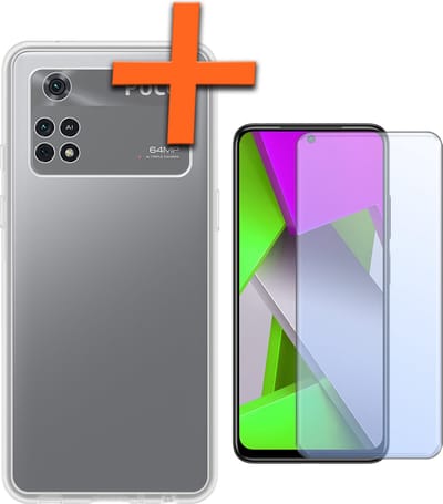 Hoes - Met Screenprotector - Geschikt voor Xiaomi Poco X4 Pro 5G - Sterk & Shockproof - Back Cover - Siliconen Case - Telefoon Hoes - Transparant