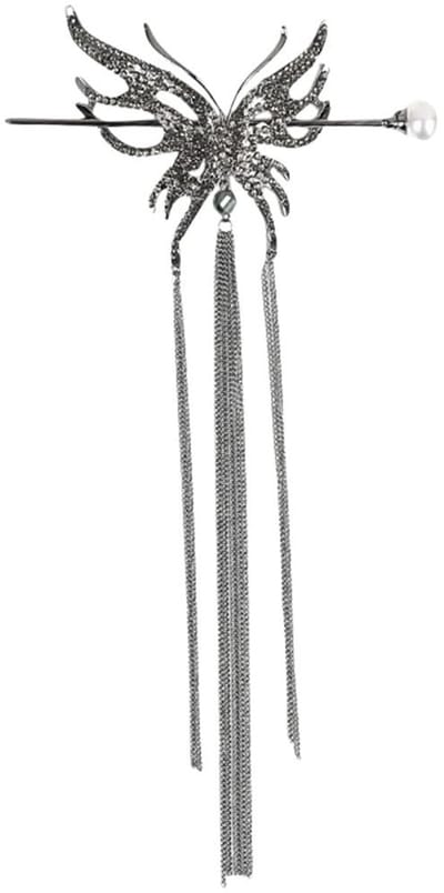 Dailygoody - Vlinderkralen haarspeld - Haaraccessoires voor bruidskapsels - Zwart - Haarstyling - Geschikt voor vrouwen - Elegante haarspeld voor fees..