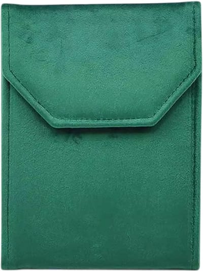 Fluwelen Sieraden Organizer Opbergtas – Opvouwbaar Sieradenzakje met Zachte Voering voor Kettingen, Ringen, Oorbellen en Sieradenopslag - Donkergroen