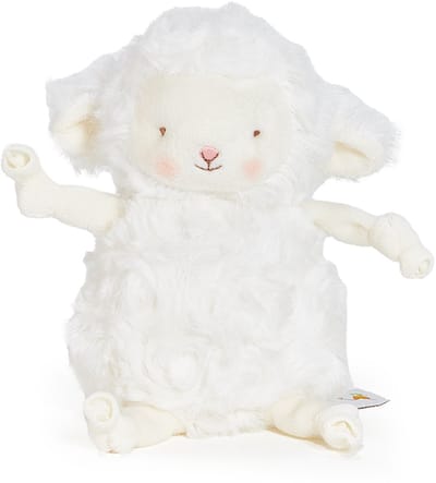 Bunnies By The Bay Roly Poly Kiddo Knuffel - Knuffeldier - Geborduurde details - Lammetje - 13 cm - Wit