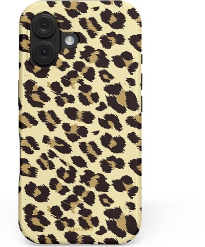 Casetastic hoesje geschikt voor Apple iPhone 16 - MagSafe - Dubbellaagse bescherming - Speels - Fashion Case - Beige Zwart