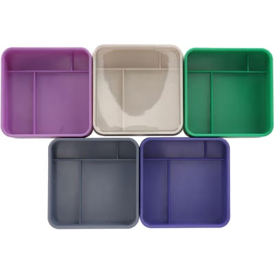 Stapelbare Opbergdoos voor Horlogereparatiegereedschap 5 Lagen 5 Kleuren Vierkant Stofdichte Container voor Horlogeonderdelen gray