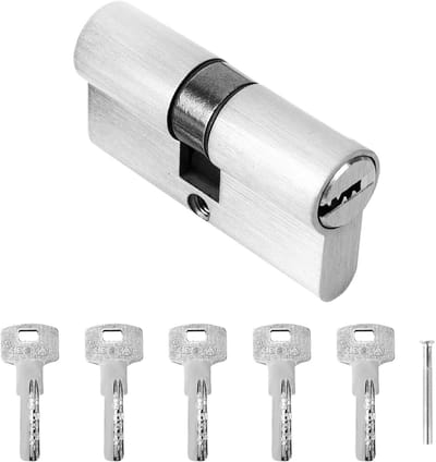 Cilinderslot 30/30 met 5 Sleutels en Knop voor Binnen- en Buitendeuren - Veiligheid, Duurzaamheid en Gemak - Afmetingen 6cm x 1.5cm x 3cm