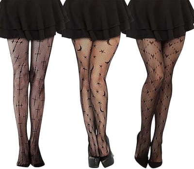 Zwarte Hoge Taille Visnet Kousen - Sexy Visnet Panty’s voor Cosplay en Dagelijks Gebruik - Comfortabele en Elastische Kousen, 3 Paar