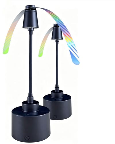 Draagbare vliegenvanger met ventilator - volledig automatisch vliegenvangapparaat - kan gebruikt worden als vliegenval voor op de eettafel buiten - stille vliegenval voor thuisgebruik - 2 stuks - zwart