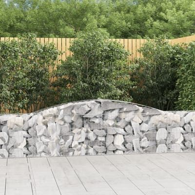 vidaXL - Schanskorven - 3 - st - gewelfd - 400x30x60/80 - cm - ijzer