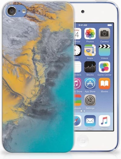 Apple iPod Touch 5 | 6 TPU Siliconen Hoesje Marble Blue Gold