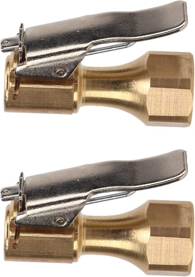 Luchtklauwplaat 2 stuks - Bandenhouder - Banden oppompen - Veilige clipverbinding - Universeel - Messing