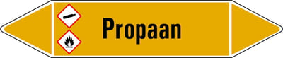 Propaan leidingmarkering op vel 75 x 17 mm - 8 per vel