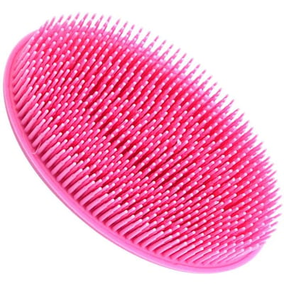 Zachte Siliconen Lichaamsborstel Wassen Bad Douche Exfoliërende Huid Geschikt Voor Babybad Shampoo Gezichtsmassageborstel Benodigdheden Dropship pink