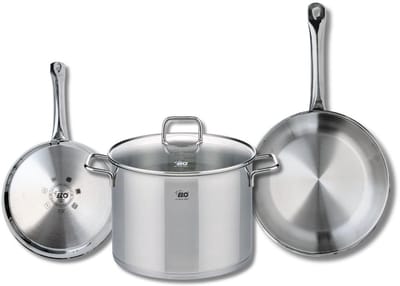 Set van 2 Koekenpannen 24 en 28 cm en 1 kookpan 26 cm Elo Profi Citrin