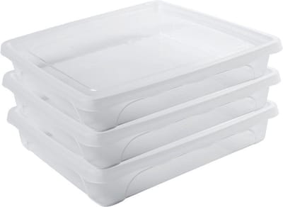Vershoudbakje - 3x - laag - transparant - 1,5 liter - 24 x 20 x 5 cm - vershouddoosje - Vienna - Vershouddoos bakje