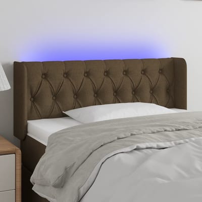vidaXL - Hoofdbord - LED - 103x16x78/88 - cm - stof - donkerbruin