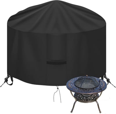 Waterdichte Vuurkorf Cover 80cm - Zwart, Anti-Uv en Duurzaam Oxford Stof