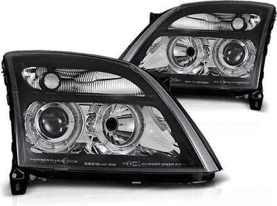 Koplampen dual halo rims OPEL VECTRA C 04 02-08 05 ANGEL EYES ZWART
