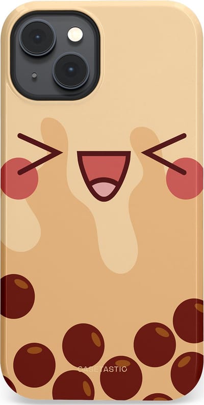 Casetastic Hoesje Geschikt voor Apple iPhone 14 Plus Magsafe - Stijlvolle Beschermende Duo-layer Case - Smeltende caramel bolletjes