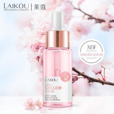 Laikou Sakura Serum - Serums -  Acneverzorging - Anti Rimpel - Verkleind Poriën - Vitamine C Serum - Hydraterend - Huidverzorging - Schoonheid - Gezichtsverzorging - Kersenbloesems - Sakura-extract - Plantextracten - Herstellend - Witter  - 17 mL