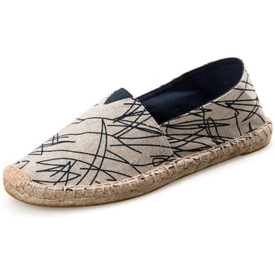 Heren Espadrilles Heren Patchwork Slip on Zomerschoenen Heren Loafers Ademend Canvas Herenschoenen Jute Gewikkeld Damesschoenen Unisex 37 black