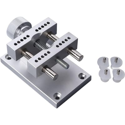 Verstelbare Horlogekast Houder Professionele Aluminiumlegering Verstelbare Metalen Horlogekast Houder Reparatie zilver