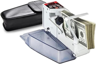 Mini Geldtelmachine - Valuta Teller - Snel Geld Tellen - Meerdere Valuta - 190x90x50 mm - Zwart