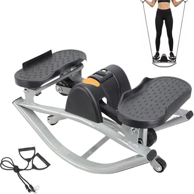 Trainingsapparaat Stepper - Fitnessapparaat - Full Body Workout - Stille Hydraulische Technologie - 50 x 25 x 25 cm - Zwart