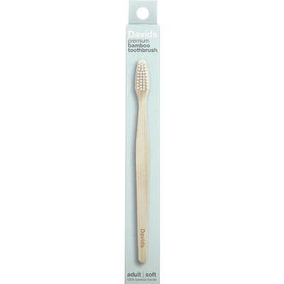 Davids, Premium Bamboe Tandenborstel, Zacht, Volwassen, 1 Tandenborstel white