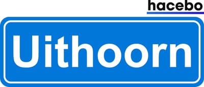 Hacebo - Plaatsnaam Sticker - 29x10 CM - Uithoorn sticker - Verkeersborden sticker - grappige cadeaus - Uithoorn