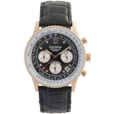 Krug Baumen 400703DS Air Traveller Diamond Heren Horloge 40mm