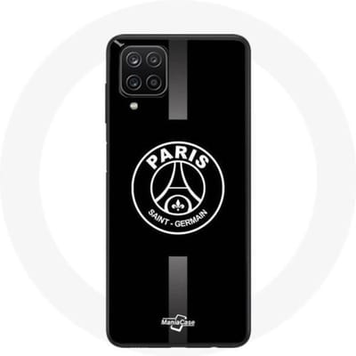 Coque - maniacase - Samsung Galaxy A12 - PSG logo Jordan - Souple - Protection et décoration noir