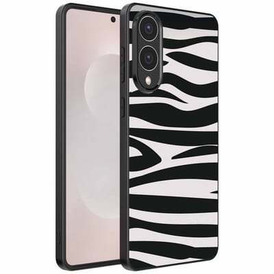 Geschikt voor Samsung Galaxy S25 Edge Telefoonhoesje met zebra opdruk - TPU backcover case zebra design - Zwart Wit - Smartphonica geschikt voor Samsung Galaxy S25 Edge