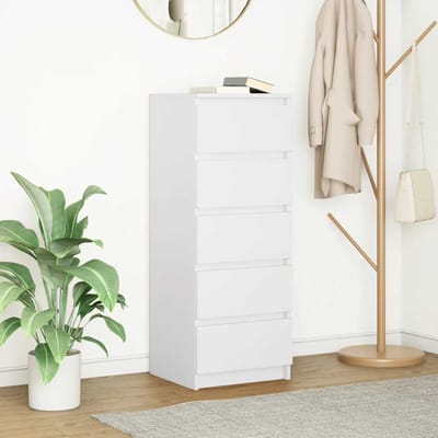 vidaXL - Dressoir - met - lades - 37,5x35x99 - cm - spaanplaat - wit
