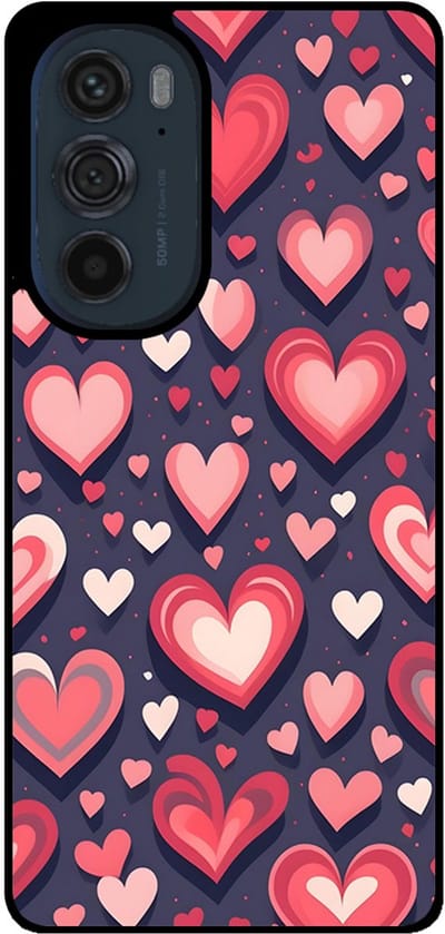 Smartphonica Telefoonhoesje Geschikt voor Motorola Edge 30 Pro met Hartjes Opdruk - TPU Backcover Case With Heart Design geschikt voor Motorola Edge 30 Pro