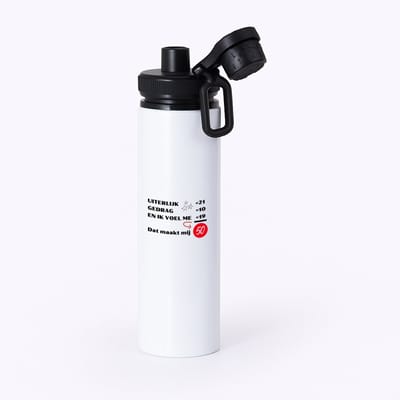 Hacebo® - 50 jaar Sarah en Abraham cadeau - waterfles met draaidop zwart - Hoera 50 jaar - 50 jaar cadeau - Jubileum man en vrouw - met opdruk - Grappige tekst - Jarig - Verjaardag - water fles - 850ML