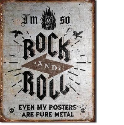 I'm 50 Rock n Roll Metalen wandbord 31,5 x 40,5 cm.