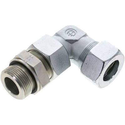 30S & G1-1/4'' Verzinkt Stalen L-Vorm Snijringkoppeling Buitendraad 400bar Verstelbaar ISO 8434-1